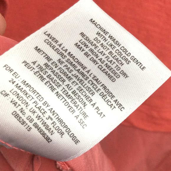 Anthropologie Postmark Orange Layered Peplum Top M - Picture 10 of 10